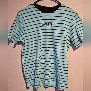 "over it" striped tshirt